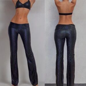 Sleek Dark Purple Zebra Print Women's Pants